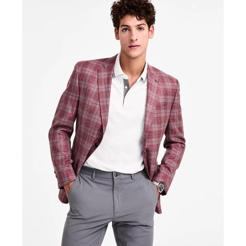 $375 NEW MICHAEL KORS MENS 44R MULBERRY WOOL SILK BLAZER SPORT COAT SUIT JACKET